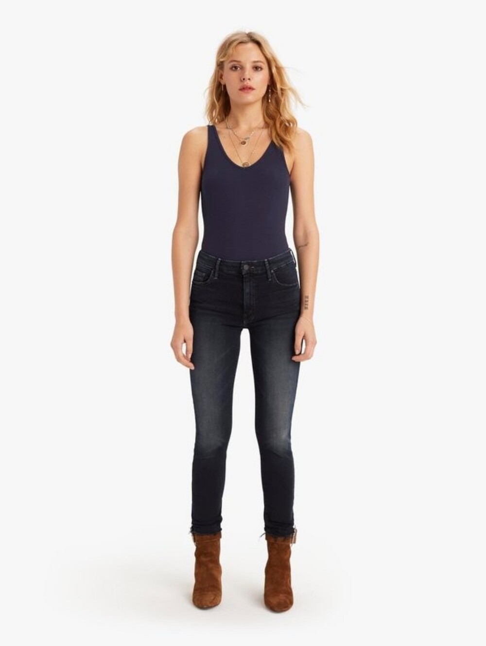 MOTHER High Waist Looker Ankle Fray Skinny Jeans Last Call Size 26